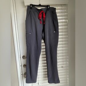 FIGS charcoal Yola High waisted skinny scrub pants- Large